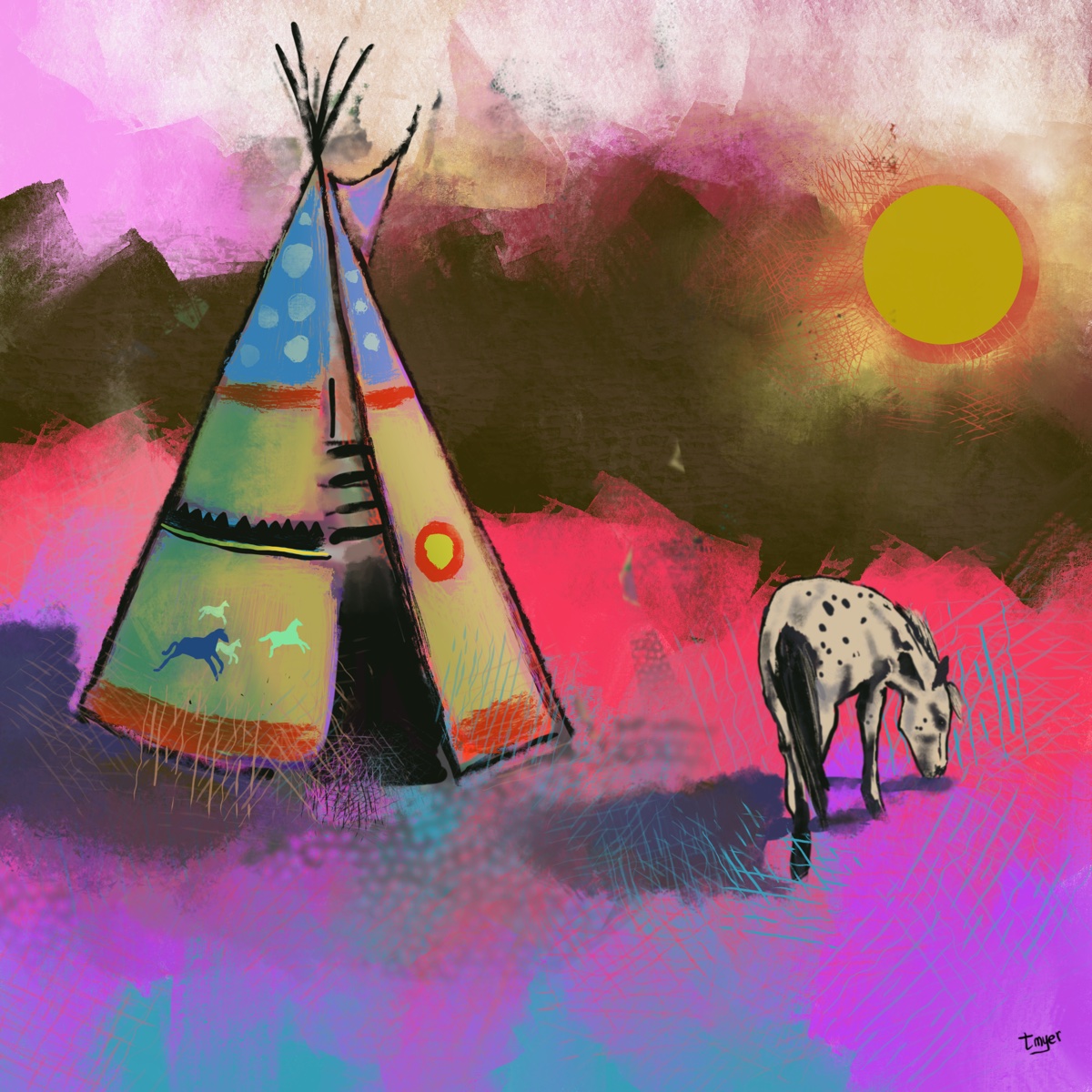 American Horse — digital artwork by Tom Myer