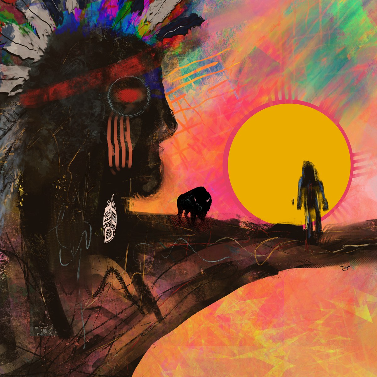 Ancestors Point the Way — digital artwork by Tom Myer