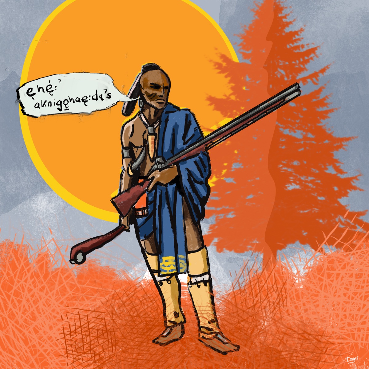 I Understand — Cayuga Language Series, digital artwork by Tom Myer
