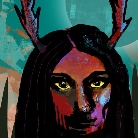 Deer Woman — digital artwork by Tom Myer