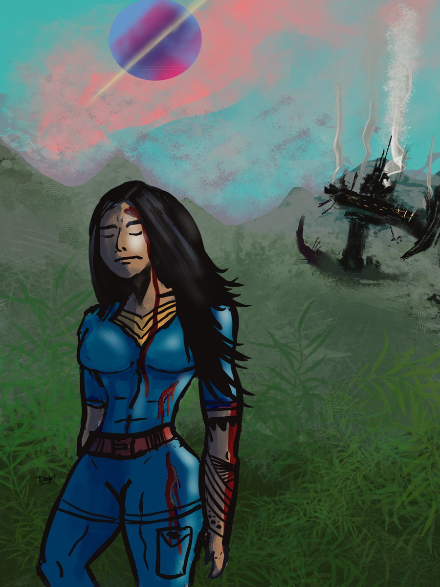 Futurism: Crash Landing — digital artwork by Tom Myer