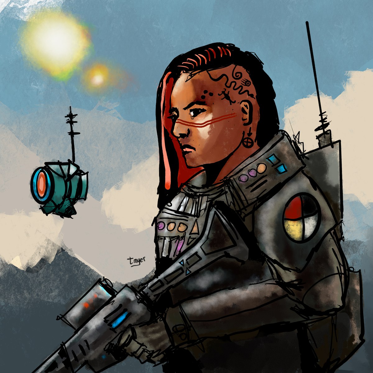 Futurism: On Patrol — digital artwork by Tom Myer