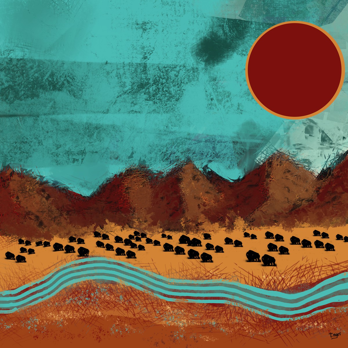 March of the Buffalo — digital artwork by Tom Myer
