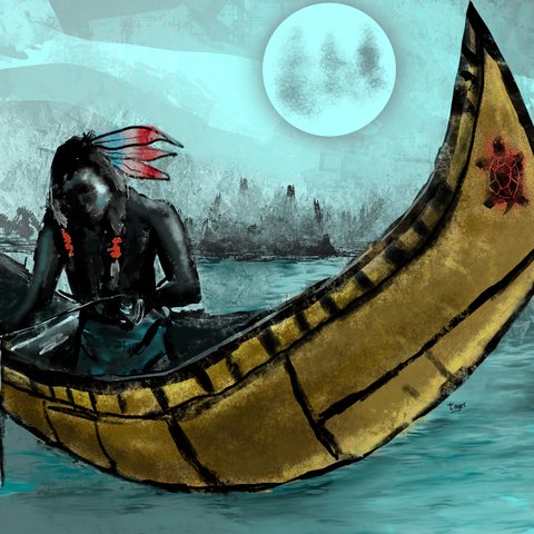 Moonlight Fishing — digital artwork by Tom Myer