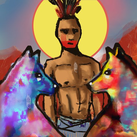 There Are Two Wolves Inside You — digital artwork by Tom Myer