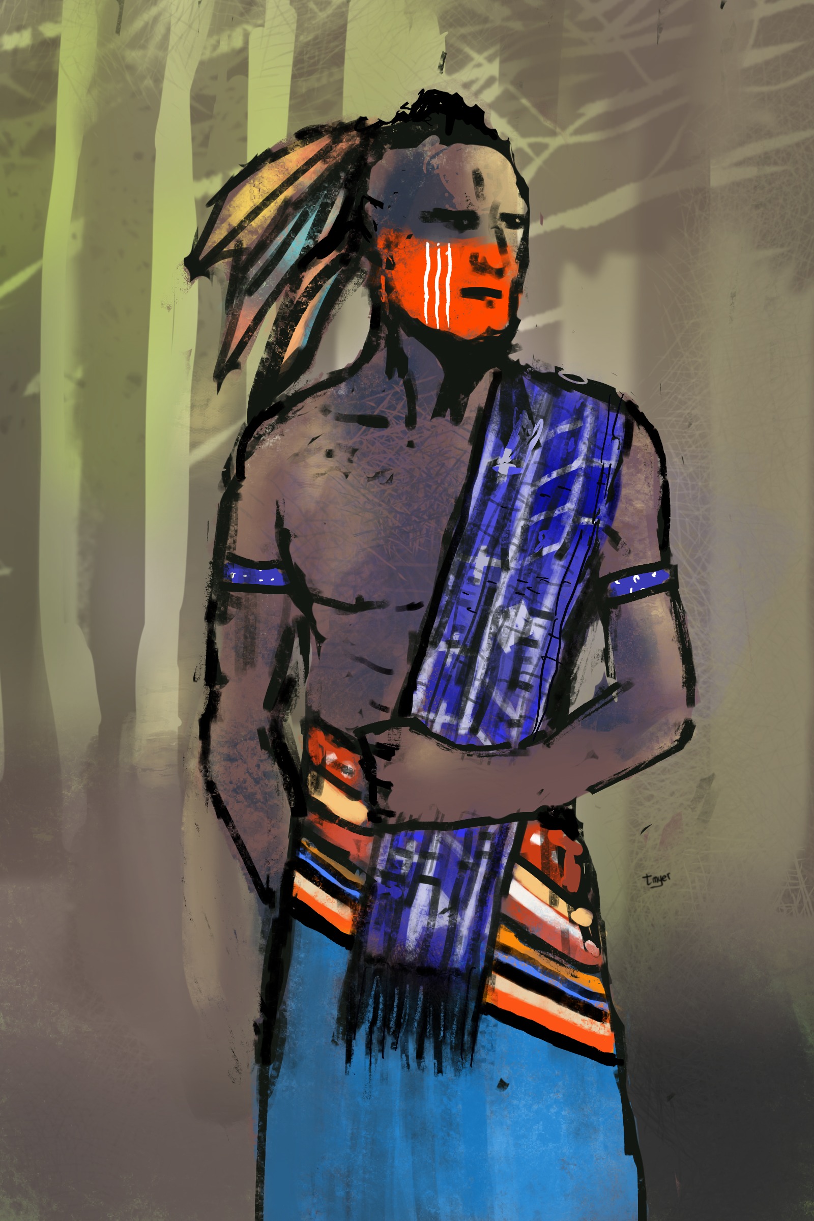 Wampum Warrior — digital artwork by Tom Myer