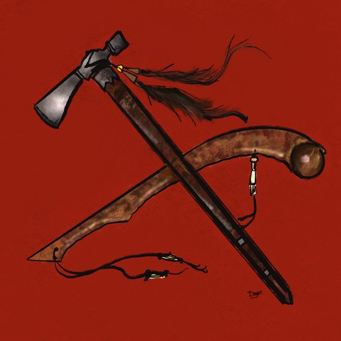 War Club and Tomahawk — digital artwork by Tom Myer