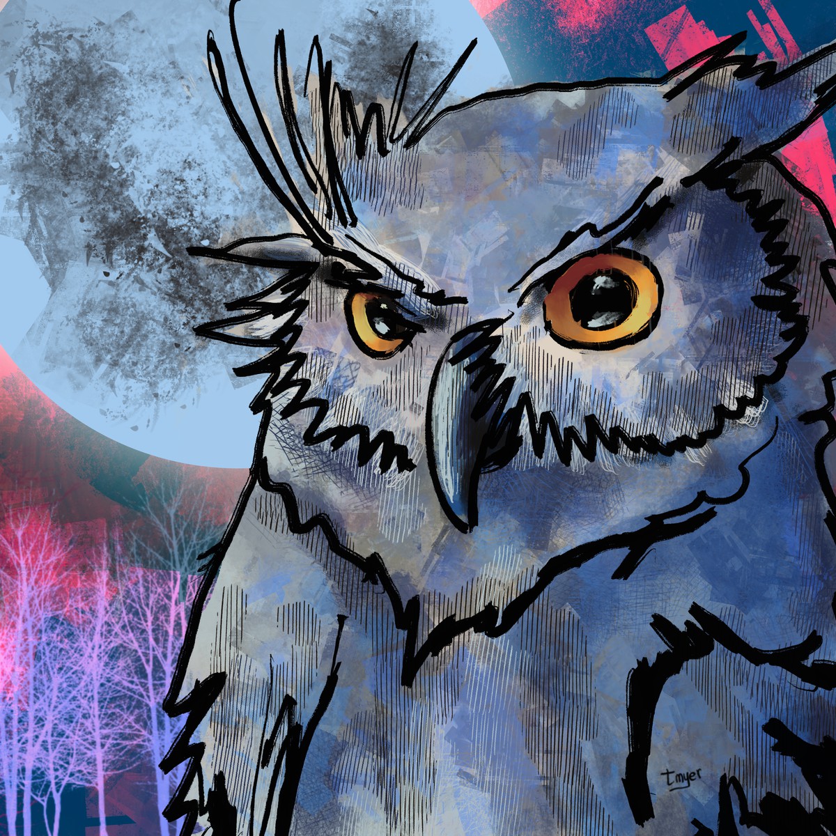 Wise Old Owl — digital artwork by Tom Myer